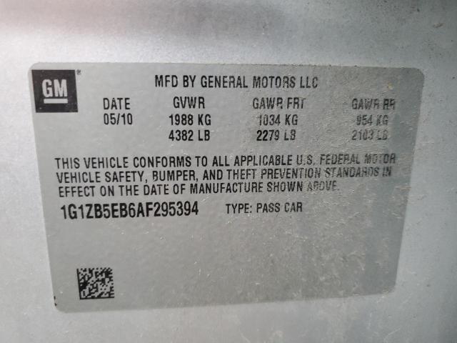 Photo 11 VIN: 1G1ZB5EB6AF295394 - CHEVROLET MALIBU LS 