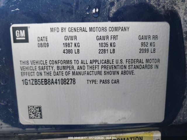 Photo 8 VIN: 1G1ZB5EB8A4108278 - CHEVROLET MALIBU 