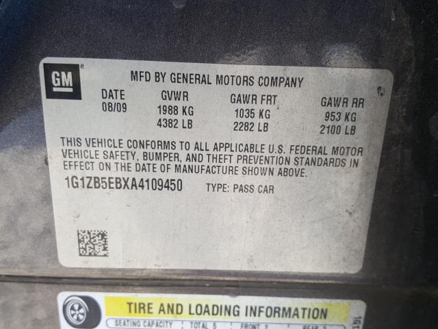 Photo 9 VIN: 1G1ZB5EBXA4109450 - CHEVROLET MALIBU LS 