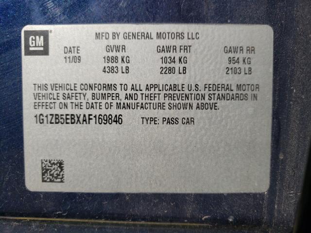 Photo 9 VIN: 1G1ZB5EBXAF169846 - CHEVROLET MALIBU LS 