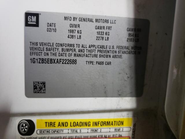 Photo 9 VIN: 1G1ZB5EBXAF222688 - CHEVROLET MALIBU LS 