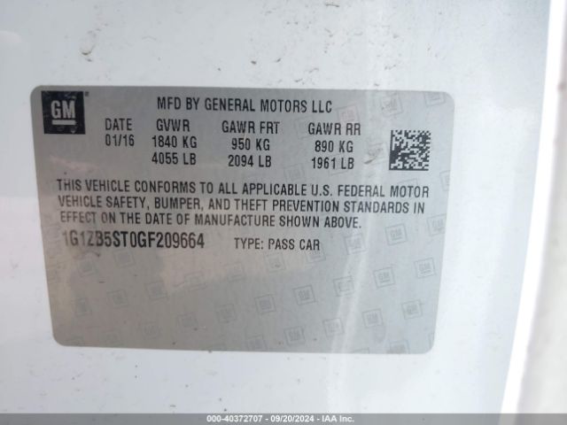 Photo 8 VIN: 1G1ZB5ST0GF209664 - CHEVROLET MALIBU 