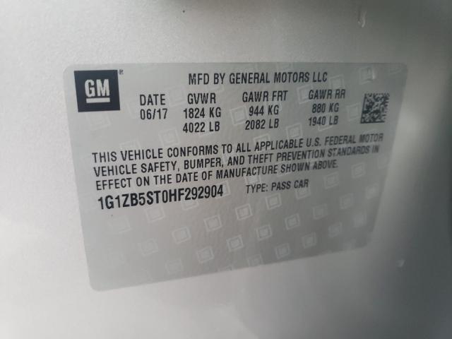 Photo 9 VIN: 1G1ZB5ST0HF292904 - CHEVROLET MALIBU LS 