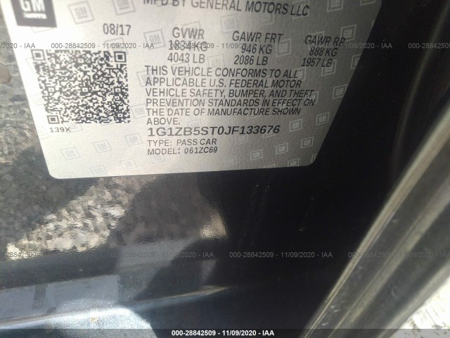 Photo 8 VIN: 1G1ZB5ST0JF133676 - CHEVROLET MALIBU 