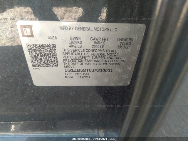 Photo 8 VIN: 1G1ZB5ST0JF210031 - CHEVROLET MALIBU 