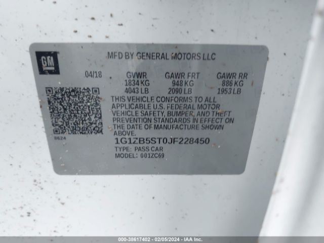 Photo 8 VIN: 1G1ZB5ST0JF228450 - CHEVROLET MALIBU 