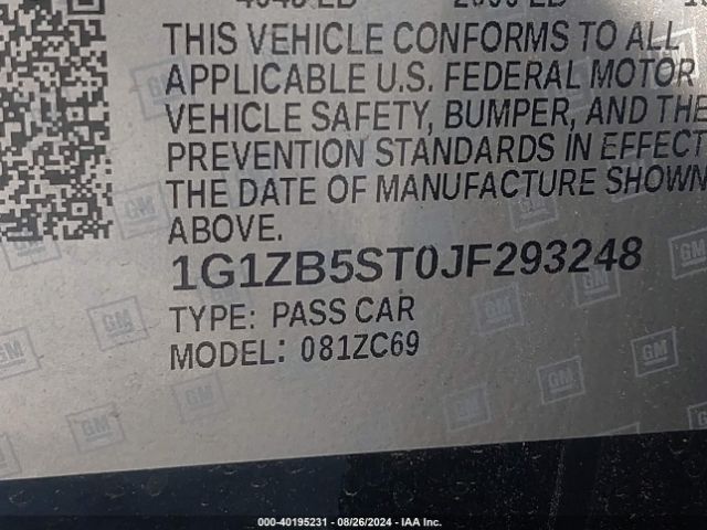 Photo 8 VIN: 1G1ZB5ST0JF293248 - CHEVROLET MALIBU 