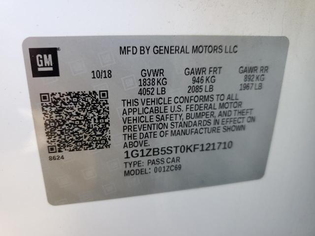 Photo 11 VIN: 1G1ZB5ST0KF121710 - CHEVROLET MALIBU LS 