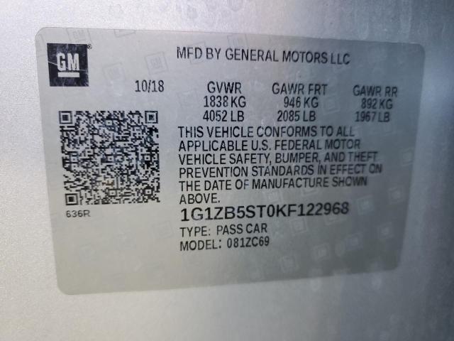 Photo 11 VIN: 1G1ZB5ST0KF122968 - CHEVROLET MALIBU 