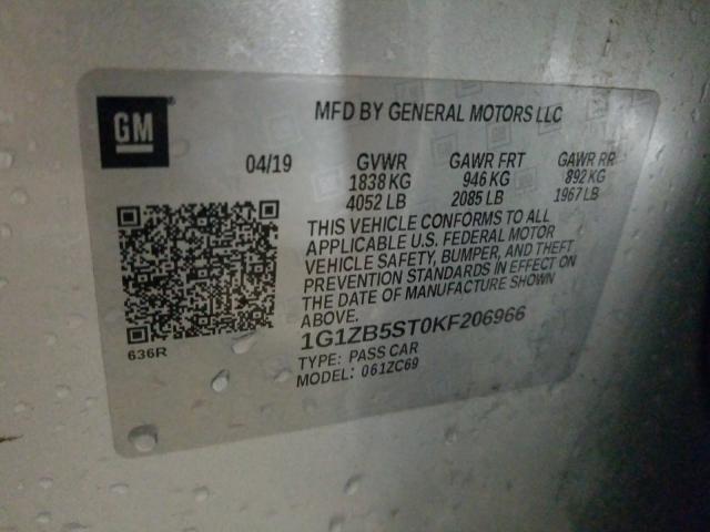 Photo 9 VIN: 1G1ZB5ST0KF206966 - CHEVROLET MALIBU LS 