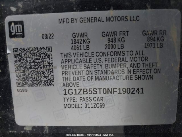 Photo 8 VIN: 1G1ZB5ST0NF190241 - CHEVROLET MALIBU 