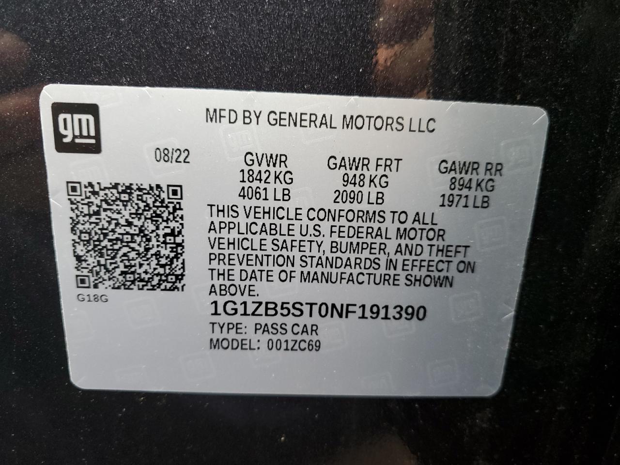 Photo 11 VIN: 1G1ZB5ST0NF191390 - CHEVROLET MALIBU 