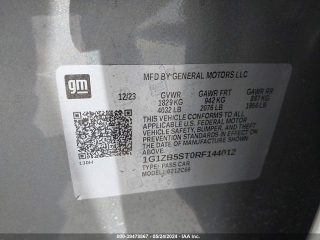 Photo 8 VIN: 1G1ZB5ST0RF144012 - CHEVROLET MALIBU 