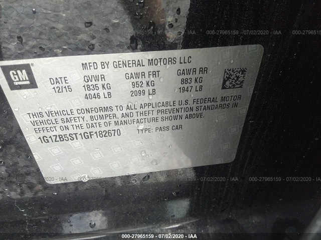 Photo 8 VIN: 1G1ZB5ST1GF182670 - CHEVROLET MALIBU 