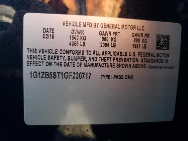 Photo 12 VIN: 1G1ZB5ST1GF230717 - CHEVROLET MALIBU LS 