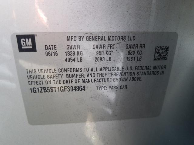 Photo 9 VIN: 1G1ZB5ST1GF304864 - CHEVROLET MALIBU LS 