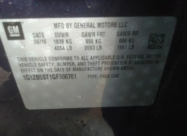 Photo 8 VIN: 1G1ZB5ST1GF306761 - CHEVROLET MALIBU 