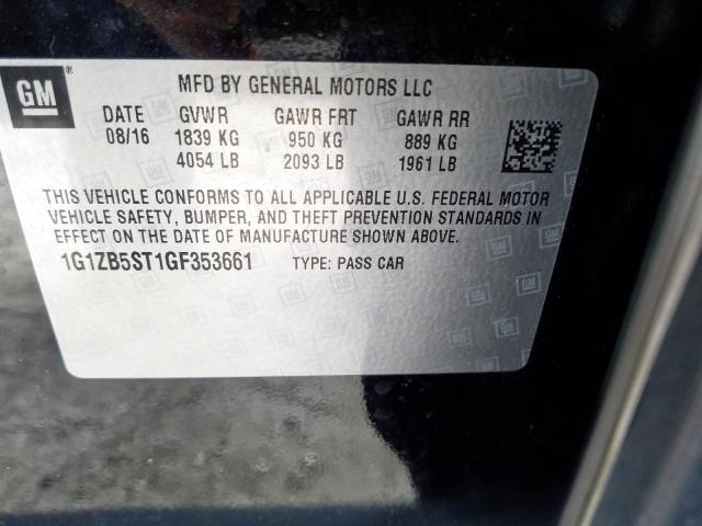 Photo 9 VIN: 1G1ZB5ST1GF353661 - CHEVROLET MALIBU LS 