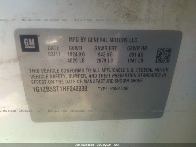 Photo 8 VIN: 1G1ZB5ST1HF243338 - CHEVROLET MALIBU 