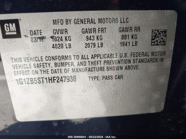 Photo 8 VIN: 1G1ZB5ST1HF247938 - CHEVROLET MALIBU 