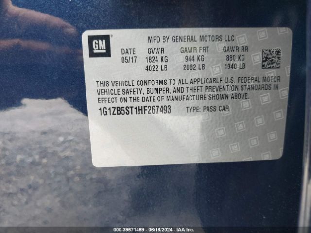 Photo 8 VIN: 1G1ZB5ST1HF267493 - CHEVROLET MALIBU 