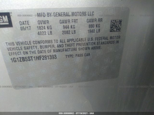 Photo 8 VIN: 1G1ZB5ST1HF281393 - CHEVROLET MALIBU 