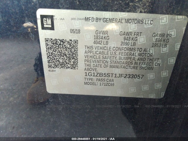 Photo 8 VIN: 1G1ZB5ST1JF233057 - CHEVROLET MALIBU 