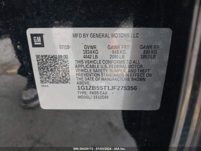 Photo 8 VIN: 1G1ZB5ST1JF275356 - CHEVROLET MALIBU 