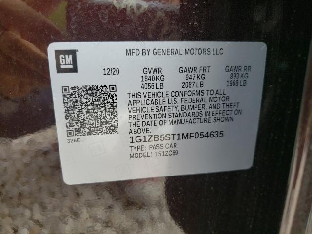 Photo 9 VIN: 1G1ZB5ST1MF054635 - CHEVROLET MALIBU LS 