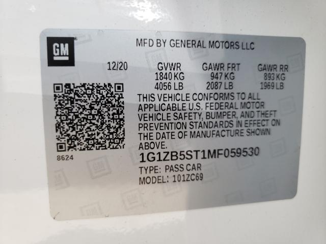 Photo 9 VIN: 1G1ZB5ST1MF059530 - CHEVROLET MALIBU LS 