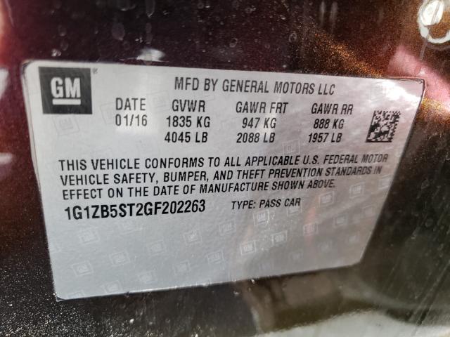 Photo 9 VIN: 1G1ZB5ST2GF202263 - CHEVROLET MALIBU LS 