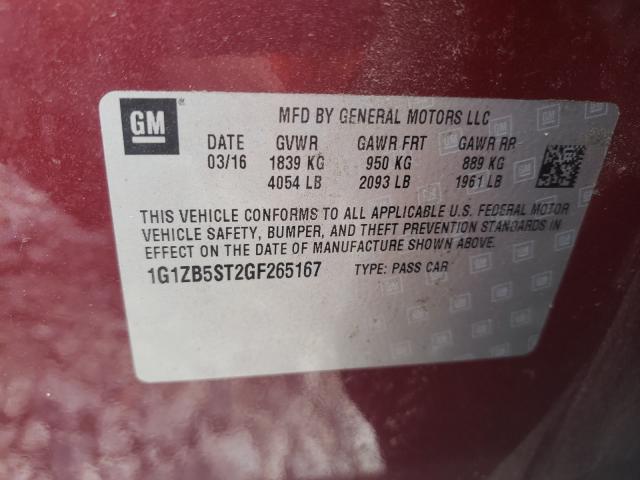 Photo 9 VIN: 1G1ZB5ST2GF265167 - CHEVROLET MALIBU LS 