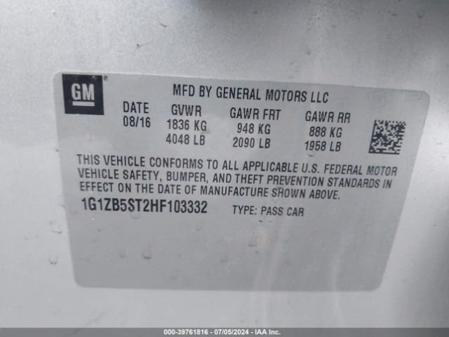 Photo 8 VIN: 1G1ZB5ST2HF103332 - CHEVROLET MALIBU 