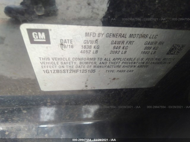 Photo 8 VIN: 1G1ZB5ST2HF125105 - CHEVROLET MALIBU 