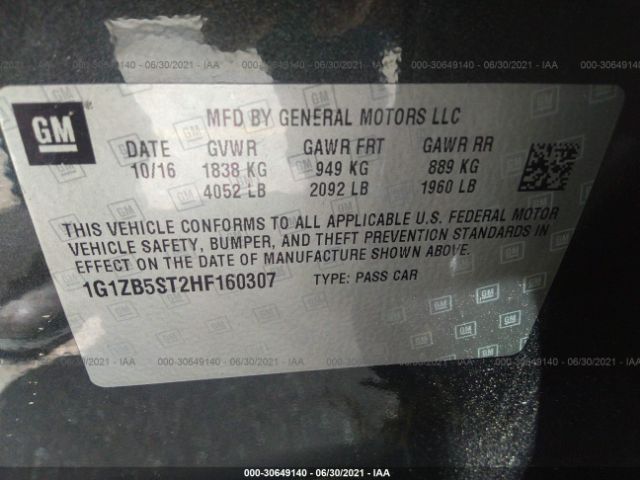 Photo 8 VIN: 1G1ZB5ST2HF160307 - CHEVROLET MALIBU 