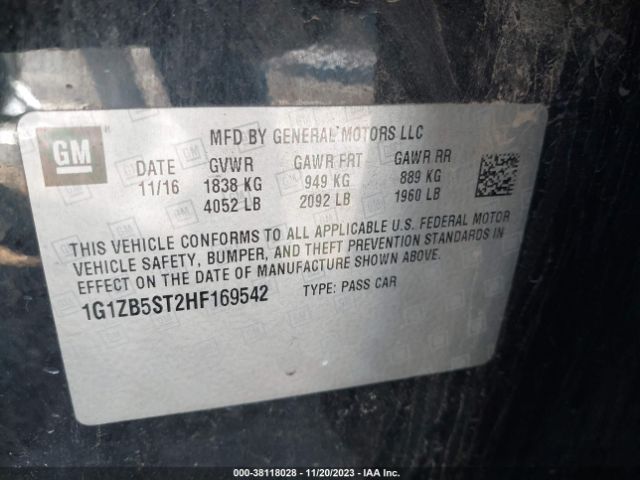 Photo 8 VIN: 1G1ZB5ST2HF169542 - CHEVROLET MALIBU 