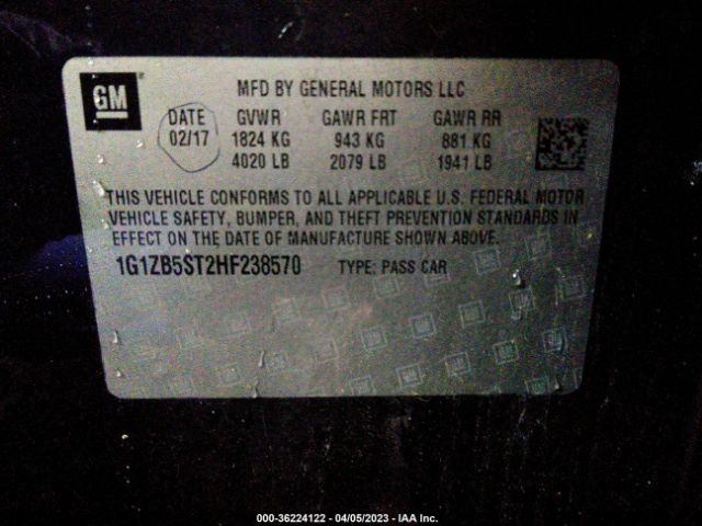 Photo 8 VIN: 1G1ZB5ST2HF238570 - CHEVROLET MALIBU 