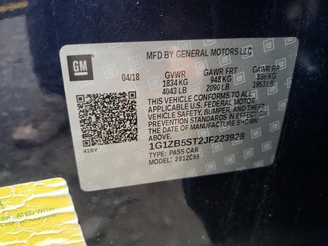 Photo 9 VIN: 1G1ZB5ST2JF223928 - CHEVROLET MALIBU LS 