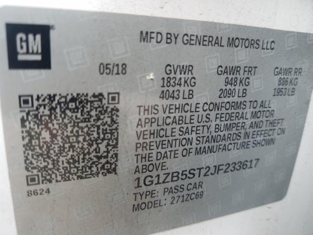 Photo 9 VIN: 1G1ZB5ST2JF233617 - CHEVROLET MALIBU LS 