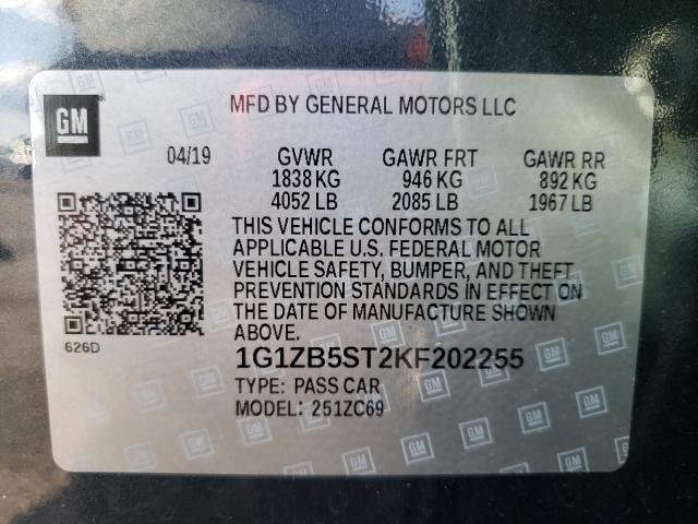 Photo 9 VIN: 1G1ZB5ST2KF202255 - CHEVROLET MALIBU LS 