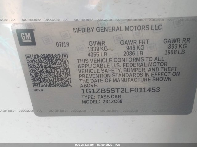 Photo 8 VIN: 1G1ZB5ST2LF011453 - CHEVROLET MALIBU 