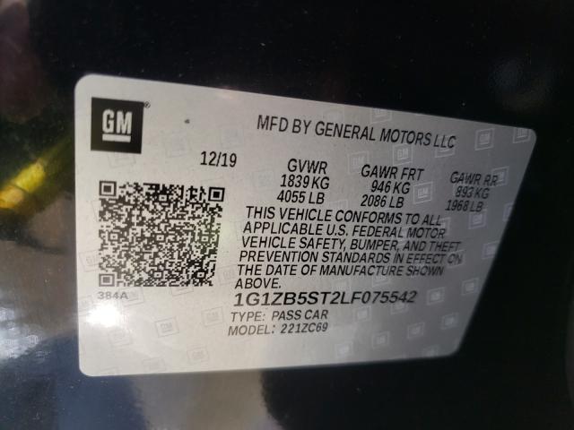 Photo 9 VIN: 1G1ZB5ST2LF075542 - CHEVROLET MALIBU LS 