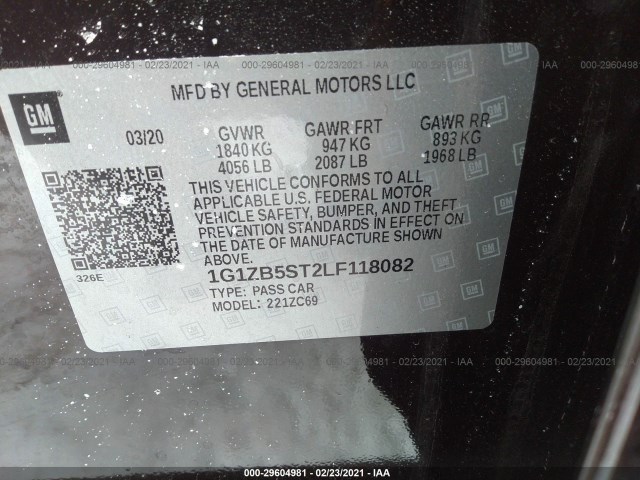 Photo 8 VIN: 1G1ZB5ST2LF118082 - CHEVROLET MALIBU 