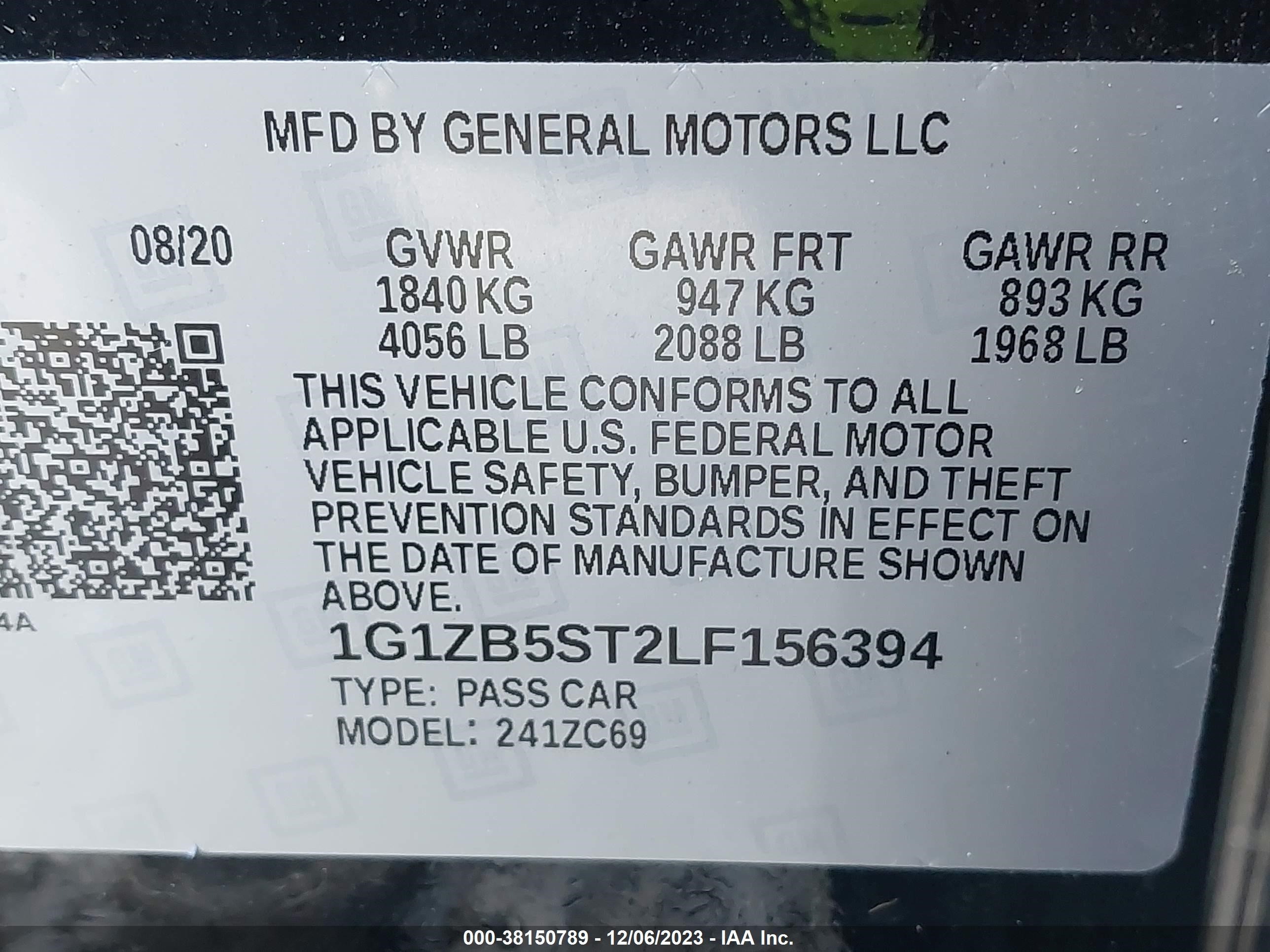 Photo 8 VIN: 1G1ZB5ST2LF156394 - CHEVROLET MALIBU 