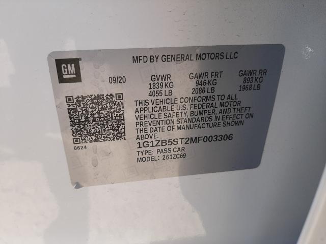 Photo 9 VIN: 1G1ZB5ST2MF003306 - CHEVROLET MALIBU LS 