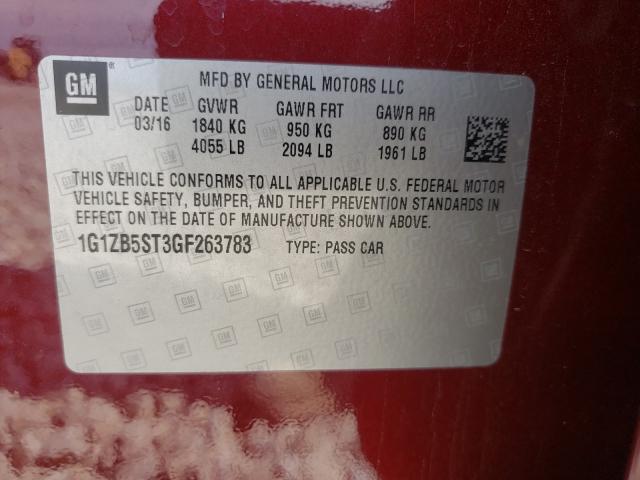 Photo 9 VIN: 1G1ZB5ST3GF263783 - CHEVROLET MALIBU LS 