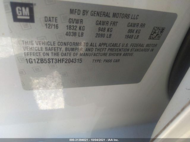 Photo 8 VIN: 1G1ZB5ST3HF204315 - CHEVROLET MALIBU 