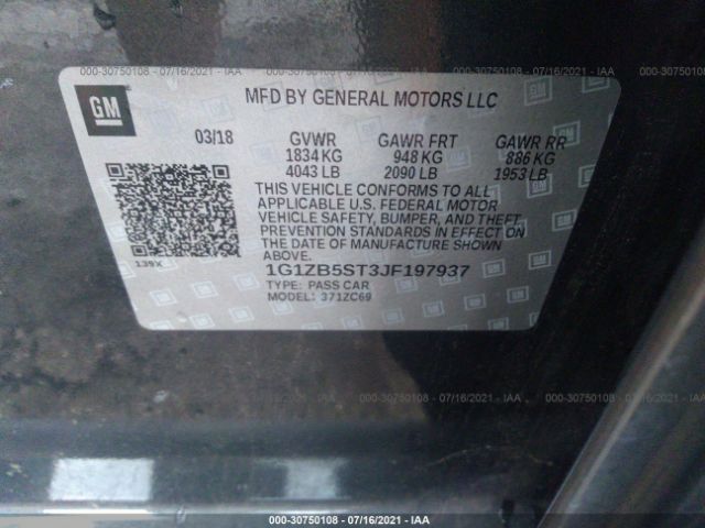 Photo 8 VIN: 1G1ZB5ST3JF197937 - CHEVROLET MALIBU 