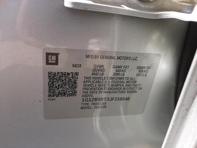 Photo 9 VIN: 1G1ZB5ST3JF216048 - CHEVROLET MALIBU LS 