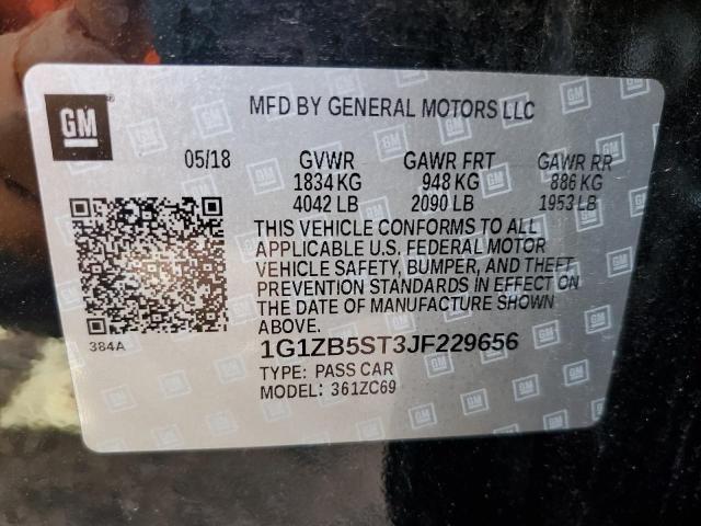 Photo 12 VIN: 1G1ZB5ST3JF229656 - CHEVROLET MALIBU LS 